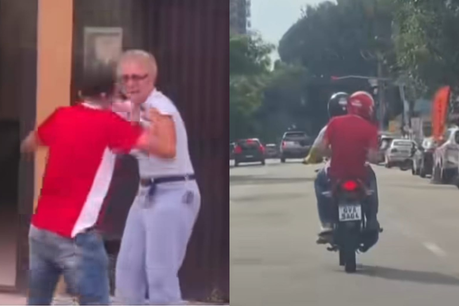 Imagem divida com trechos da ação criminosa no bairro do Umarizal.