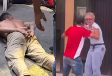 Imagens da prisão do suspeito de assaltar idosa no Umarizal.