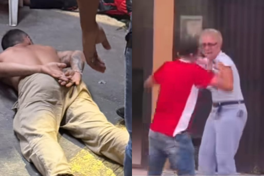 Imagens da prisão do suspeito de assaltar idosa no Umarizal.