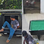 Imagem da prisão do suspeito e das câmeras de segurança no momento do crime.