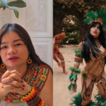 Imagem dividida, de um lado um recorte do vídeo da Nice Tupinambá e do lado direito um recorte do clipe da banda AR-15.