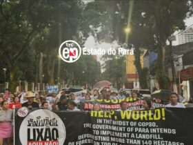 Protesto nas ruas de Belém contra lixão do Acará