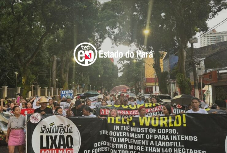 Protesto nas ruas de Belém contra lixão do Acará