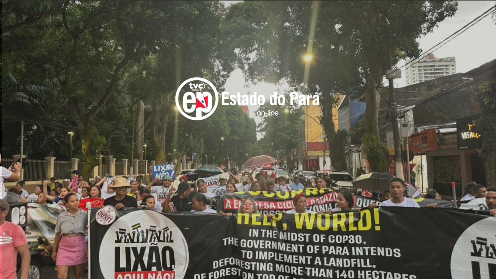 Protesto nas ruas de Belém contra lixão do Acará