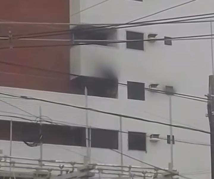 Apartamento atingido pelo fogo