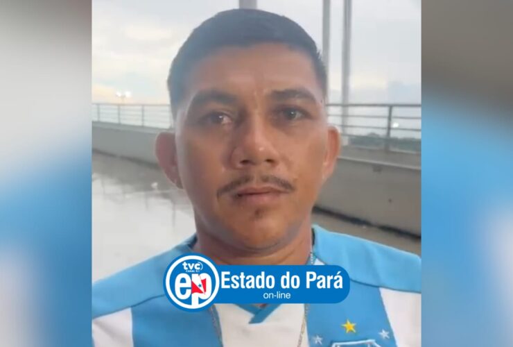 Torcedor do Paysandu entrevistado pela equipe da TVC Pará/Estado do Pará Online no Mangueirão