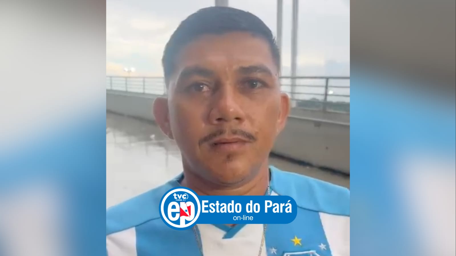 Torcedor do Paysandu entrevistado pela equipe da TVC Pará/Estado do Pará Online no Mangueirão