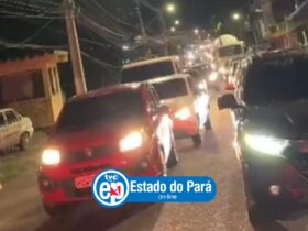 Rua engarrafada em Belém do Pará