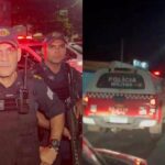 Tenente coronel da PM e viaturas patrulhando Marituba