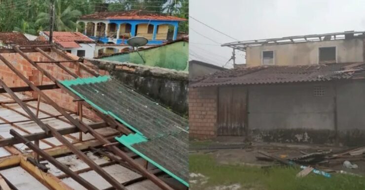 Casas atingidas por vendaval em Mosqueiro