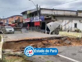 Rua danificada por fortes chuvas em Capitão Poço