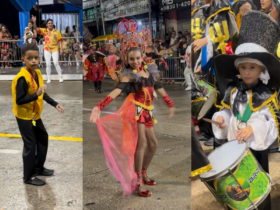 Crianças no desfile da escola de samba