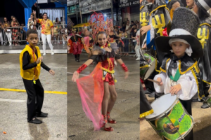 Crianças no desfile da escola de samba