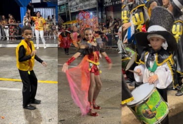 Crianças no desfile da escola de samba