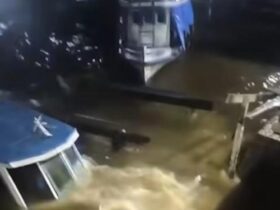 Embarcações afundaram com a força dos ventos.