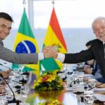 Lula com o presidente da Bolívia, Rodrigo Paz, no Palácio do Planalto