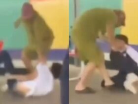 Agressão foi registrada em vídeo que viralizou nas redes sociais.