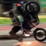 Motociclista perdeu o controle da moto.