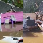 Casa foi destruída após colisão com balsa.