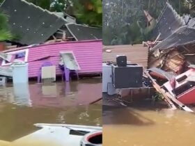 Casa foi destruída após colisão com balsa.