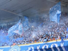 Torcida do Paysandu na arquibancada do Mangueirão