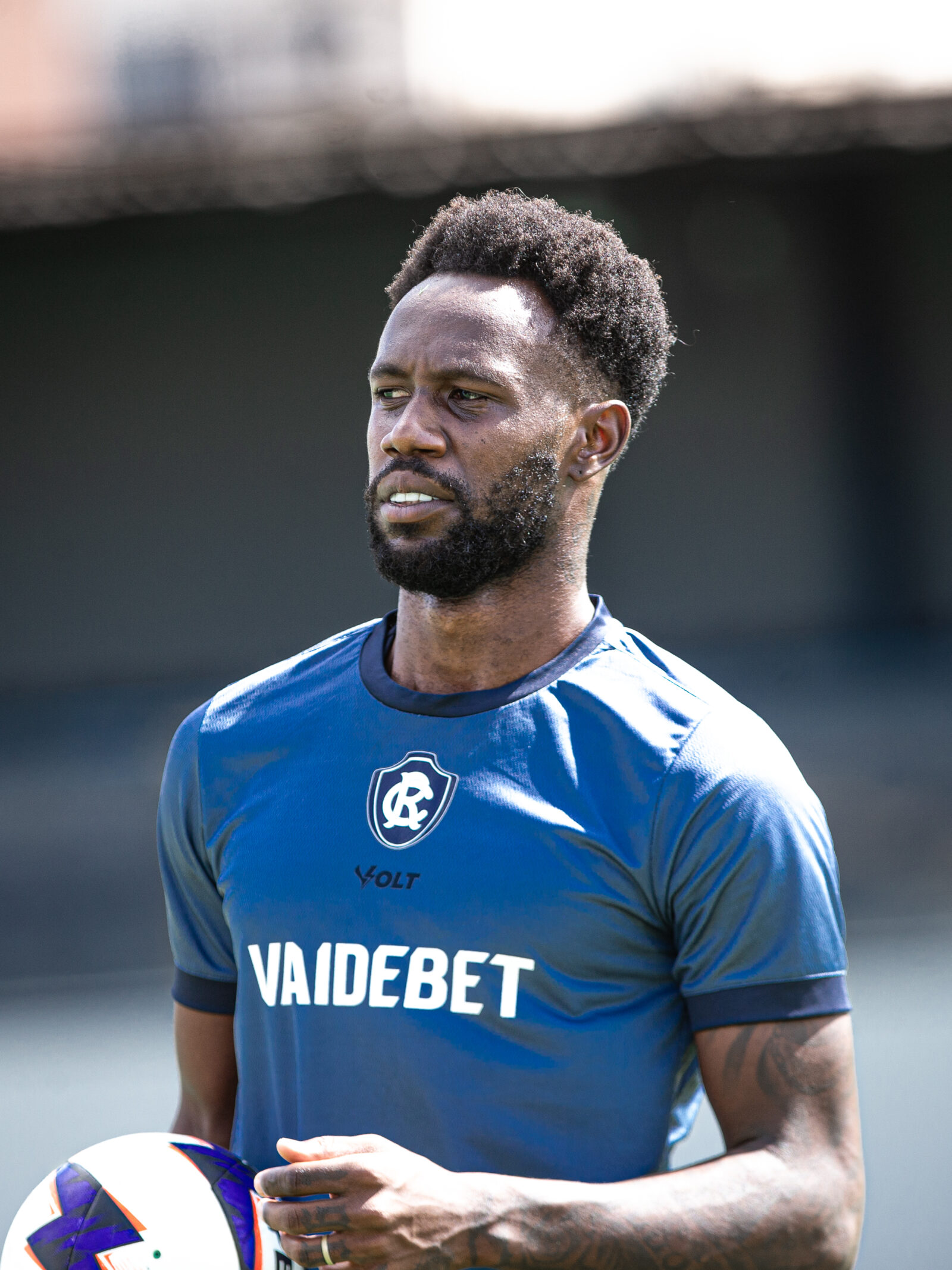 David Braga, meio-campista do Remo, no treino.