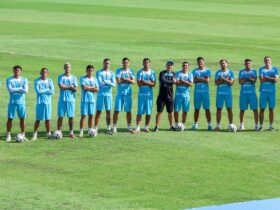 Time do Paysandu em último treino antes do embarque para Macapá-AP.