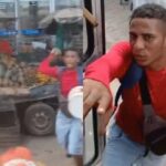 Ambulante ficou irritado e apedrejou coletivo após ser impedido de embarcar para vender produtos.