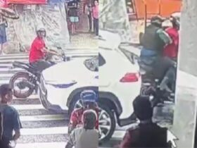 Vídeo mostra o momento da fuga do assaltante.