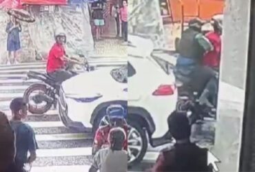 Vídeo mostra o momento da fuga do assaltante.