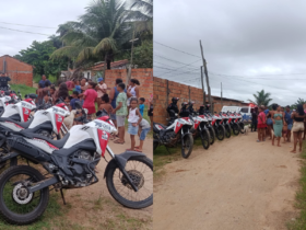 Imagens da ação de páscoa promovida pelo 42º BPM em São Miguel do Guamá.