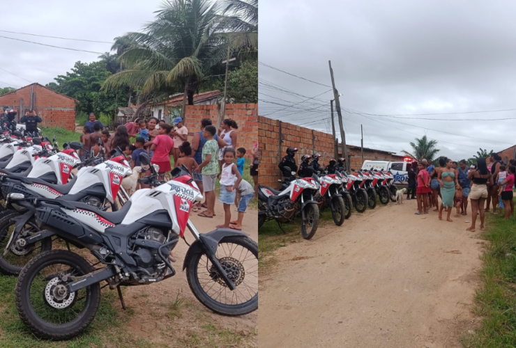 Imagens da ação de páscoa promovida pelo 42º BPM em São Miguel do Guamá.