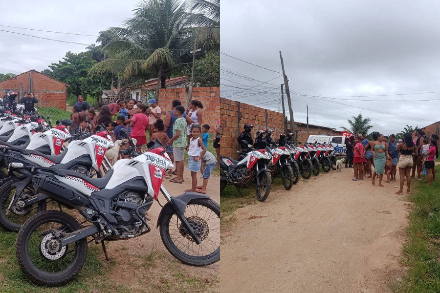 Imagens da ação de páscoa promovida pelo 42º BPM em São Miguel do Guamá.