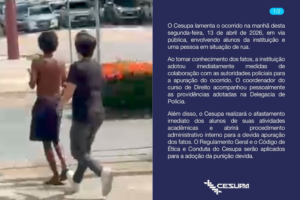 Imagem do caso de agressão contra um morador de rua em Belém.