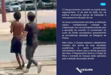 Imagem do caso de agressão contra um morador de rua em Belém.