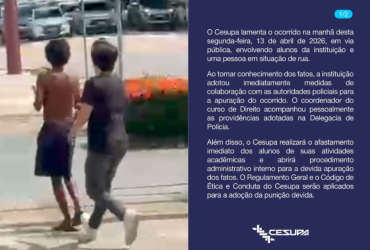 Imagem do caso de agressão contra um morador de rua em Belém.
