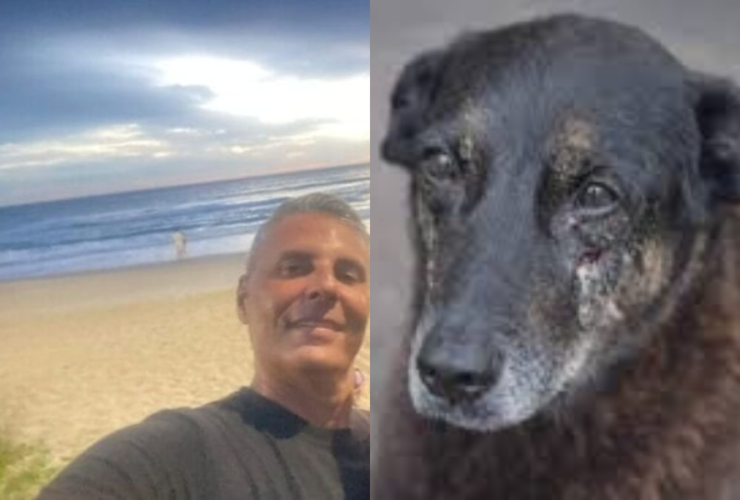 Imagem de Tony Marcos de Souza e do Cão Orelha.