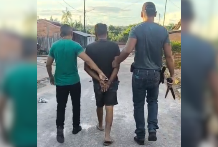 Momento da prisão em flagrante.