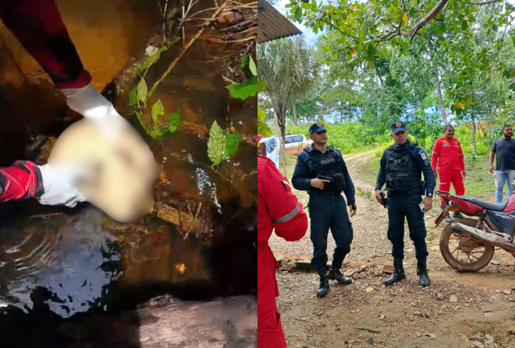 Imagens do local onde o corpo foi encontrado.