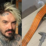 PC Siqueira e o objeto usado na morte, de acordo com a primeira versão da perícia.