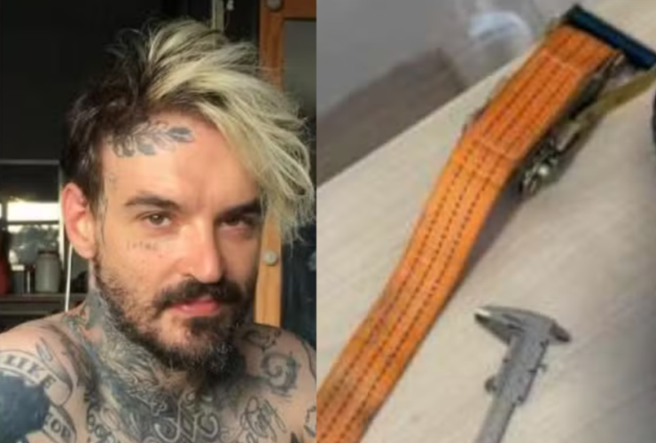 PC Siqueira e o objeto usado na morte, de acordo com a primeira versão da perícia.