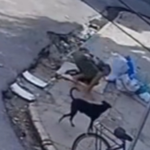 Imagem de câmera de segurança do homem caindo no bueiro no bairro do Jurunas.