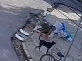 Imagem de câmera de segurança do homem caindo no bueiro no bairro do Jurunas.