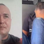 Imagem do momento em que o suspeito faz uma refém e da prisão.