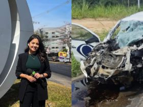 Imagens do acidente com a equipe da Band Minas.