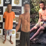 Imagem dos suspeitos detidos na operação da polícia civil e da vítima Adriel Ribeiro dos Santos.