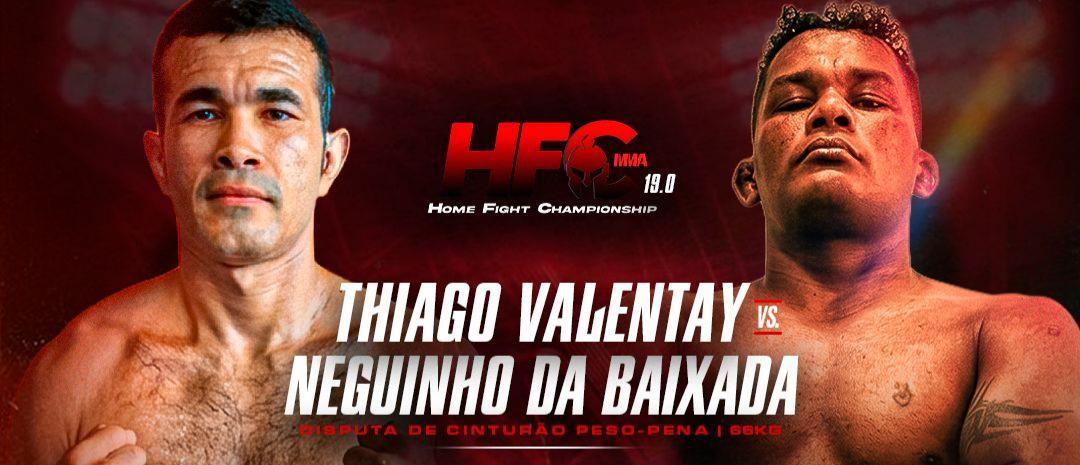 Card destacando a o confronto em disputa pelo cinturão peso pena