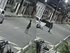 Crime foi registrado por câmeras de segurança; suspeitos entraram no imóvel e levaram diversos objetos antes de fugir.