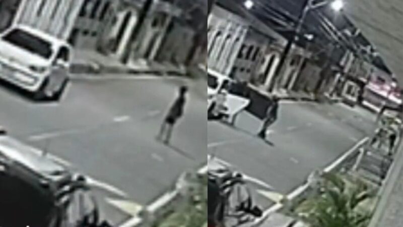 Crime foi registrado por câmeras de segurança; suspeitos entraram no imóvel e levaram diversos objetos antes de fugir.