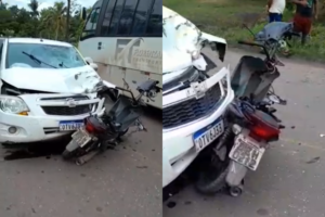 carro e moto quebrados